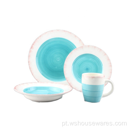 Stoneware Set Dinnerware Pintura Pintura Dinamnerset Stoneware